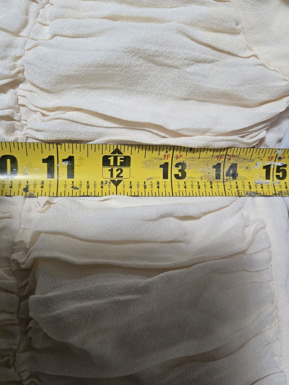 Talbots Cream Ruffled Button-Down Blouse - Picture 8 of 10